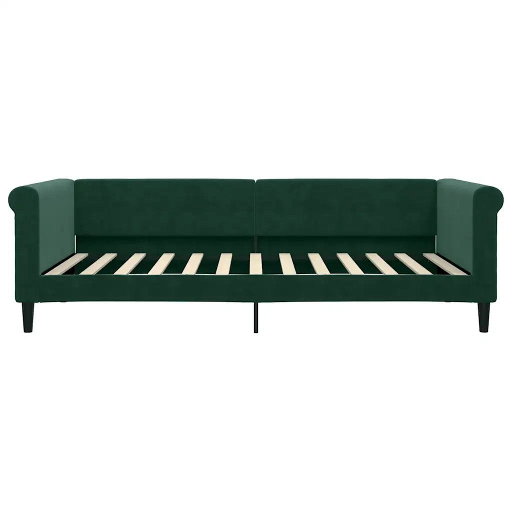 Letto da Giorno Verde Scuro 100x200 cm in Velluto