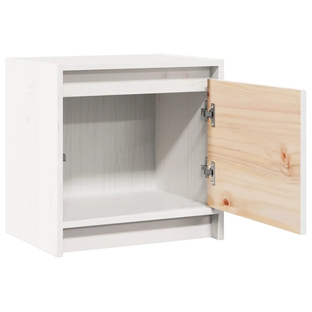 Comodini 2 pz Bianchi 40x30,5x40 cm in Legno Massello di Pino cod mxl 30675