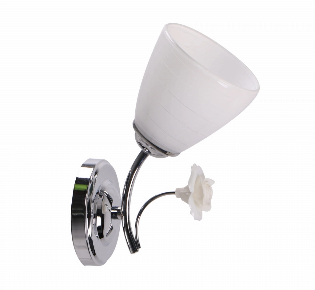 Candellux Ariam applique cromo vetro bianco E27 40W