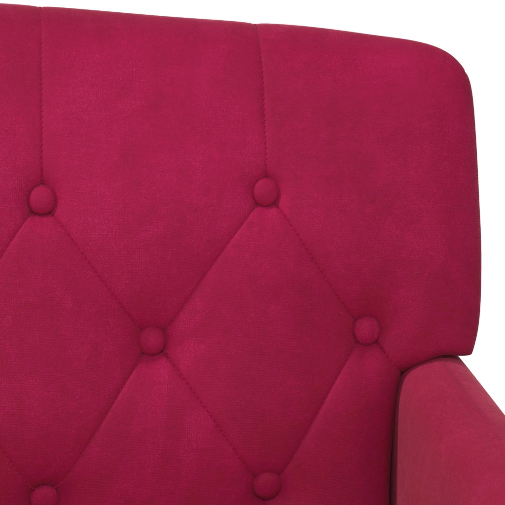 Loveseat con bottoni imbottiti Rosso Vino 111 x 65 x 79 cm 42041848