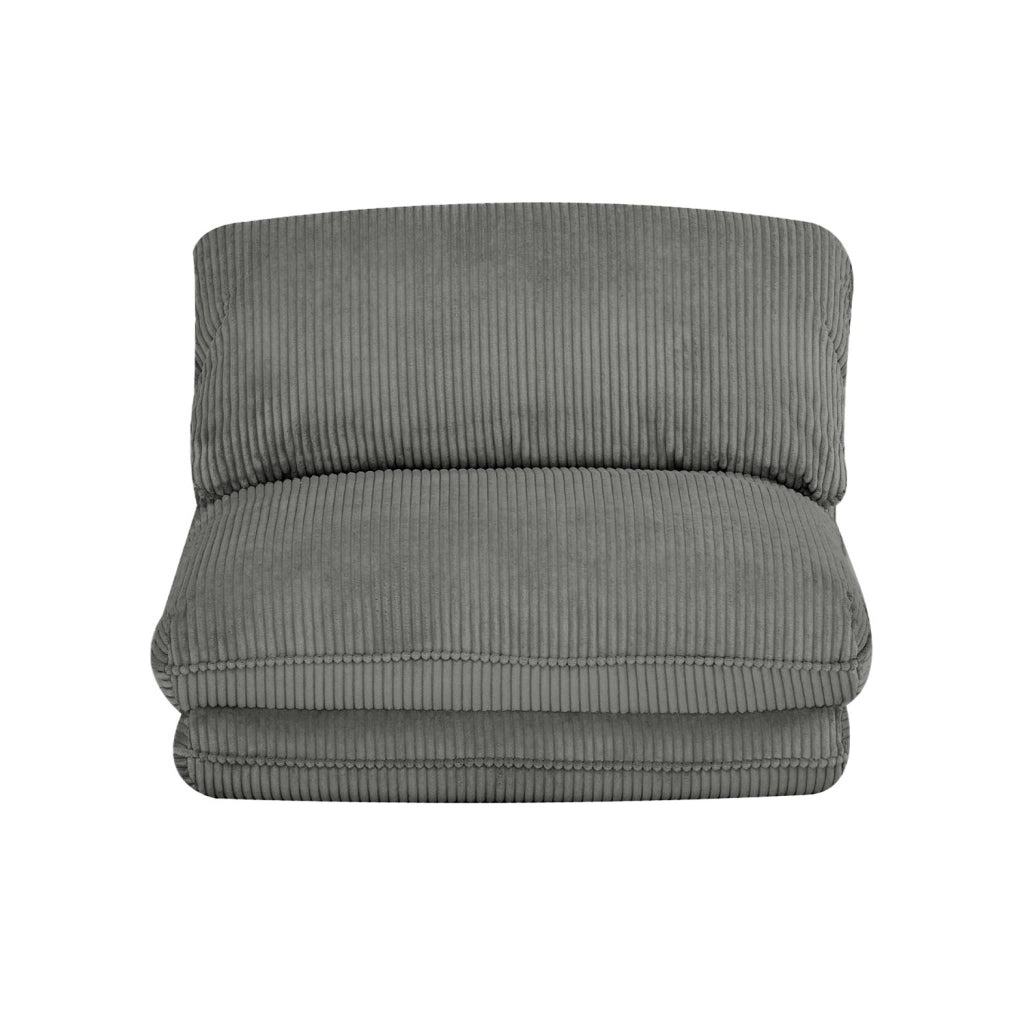Poltrona convertibile velluto a coste grosse coste 1 posto, grigio