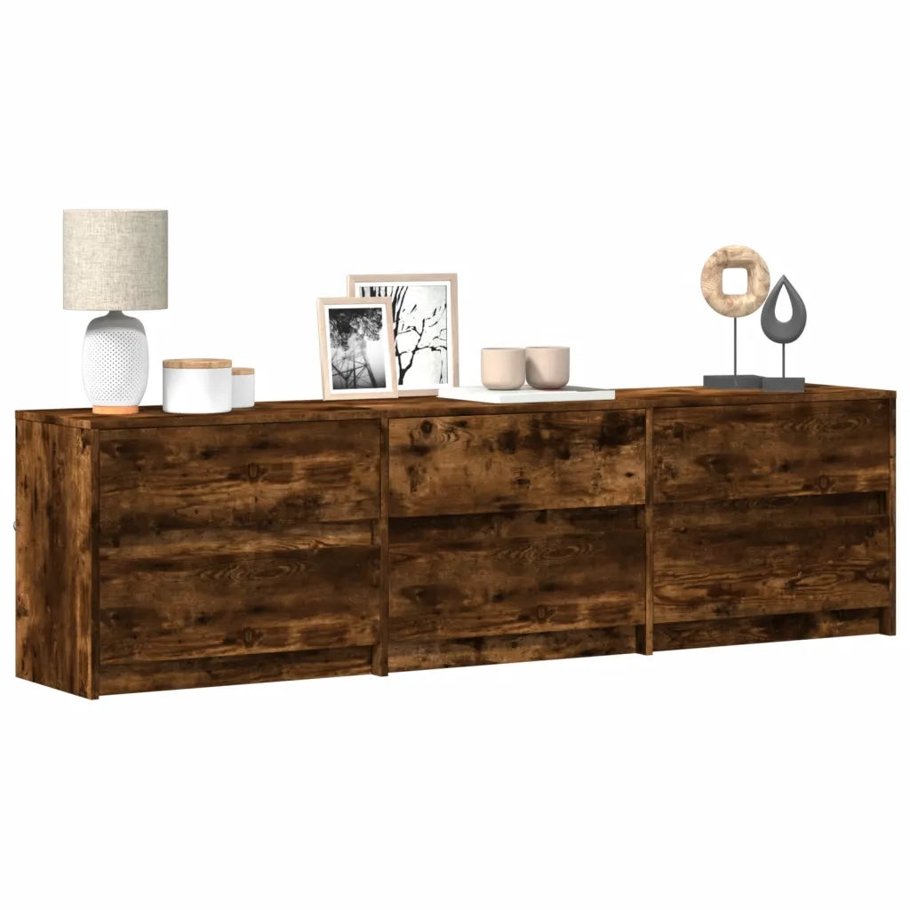 vidaXL Mobile Porta TV con LED Rovere Fumo 180x34x50cm in Truciolato