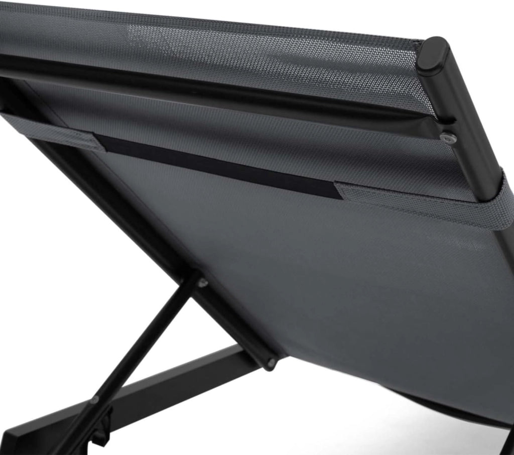 Set di 2 lettini da Giardino reclinabili in Alluminio Sintra Grigio Antracite e Nero
