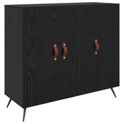 Credenza | Madia | Buffet da pranzo | Armadio da pranzo Rovere Nero 89,5 x 34 x 80 cm Legno multistrato