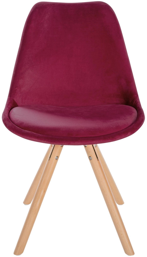 Sedia Sofia Velvet bordeauxrot,natura (rotondo)