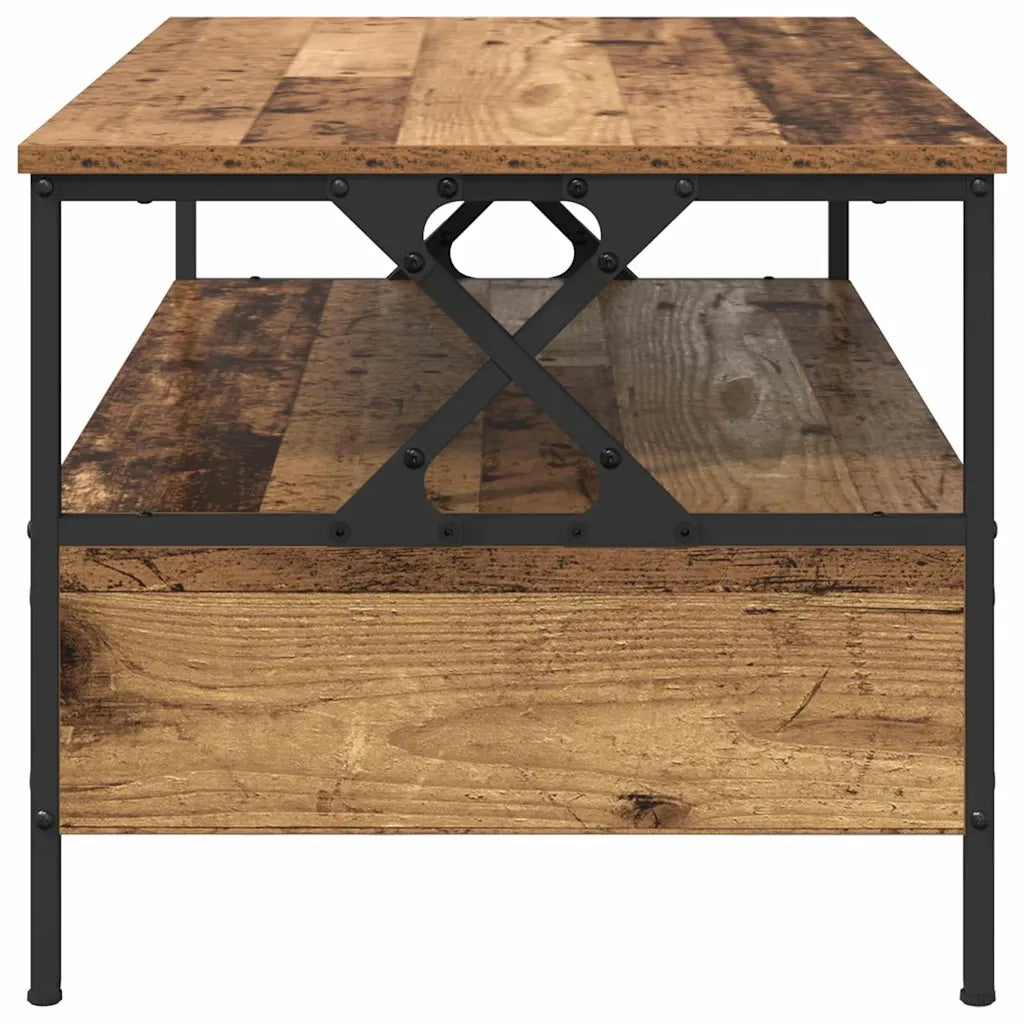 vidaXL Tavolino da salotto with Drawer Legno vecchio 100 x 51 x 45 cm