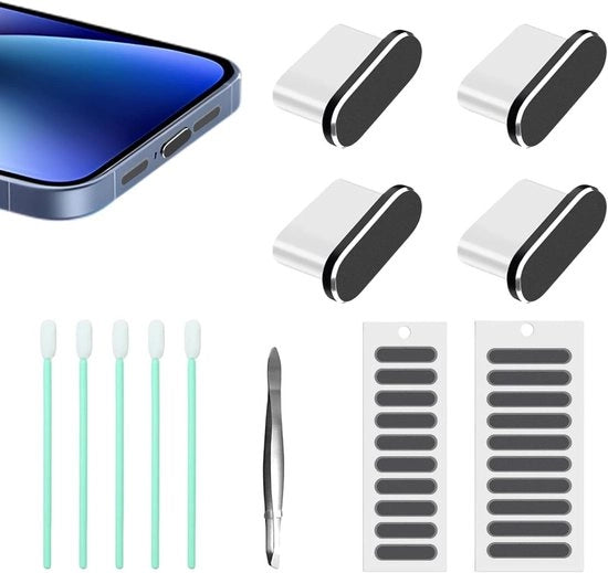 Kit di protezione da polvere USB C per smartphone, laptop e tablet - Copertura da polvere e protezione dallo speaker - Dimensioni universali per dispositivi di vari marchi