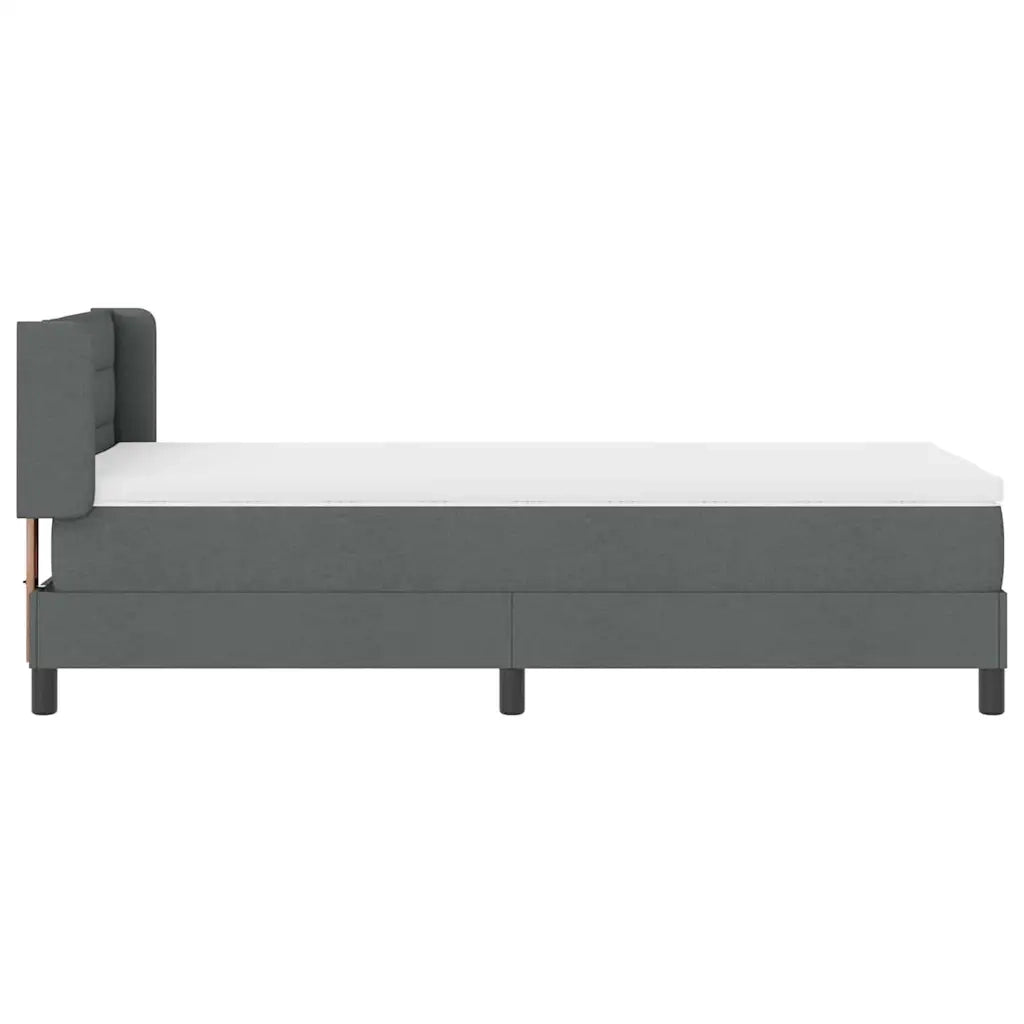 Letto a molle con testiera Grigio scuro 200 x 80 cm Tessuto 3341007