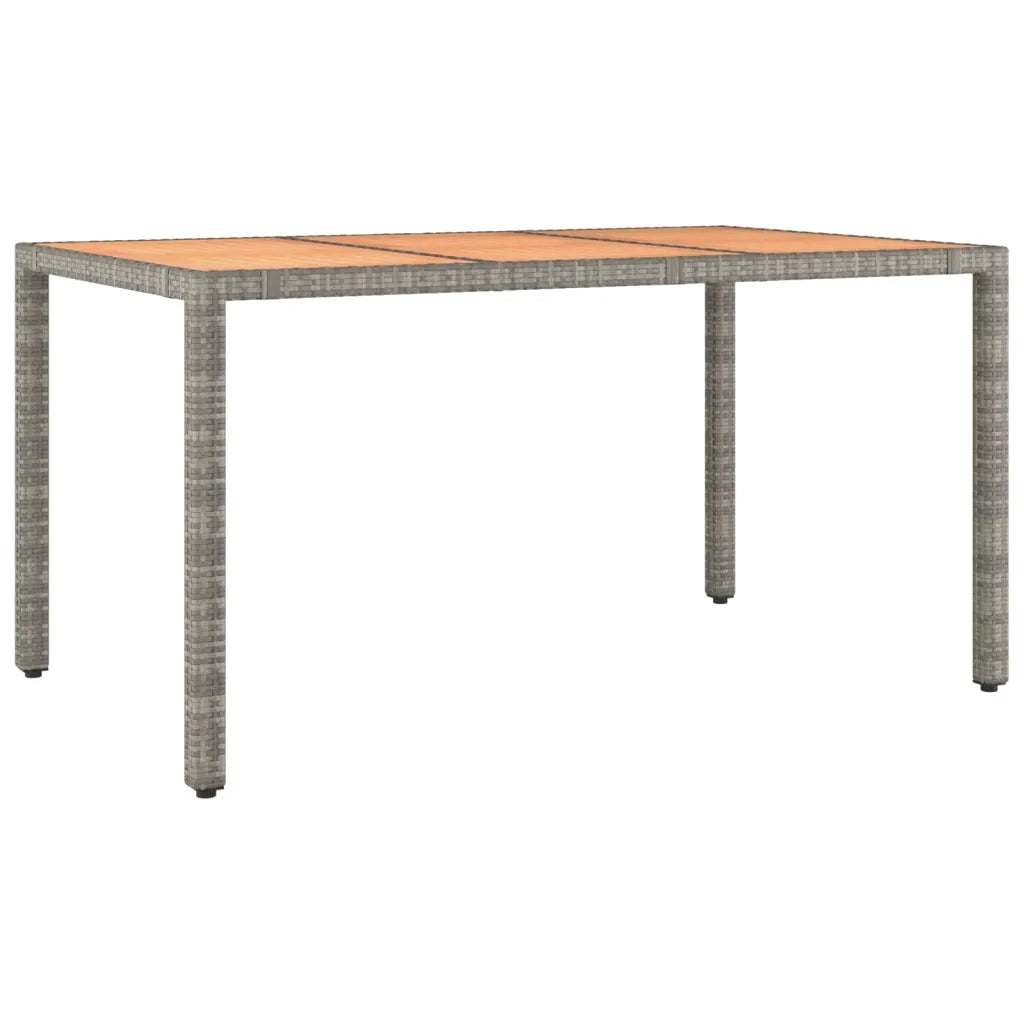 Tavolo Giardino Piano Legno Grigio Polyrattan e Massello Acaciacod mxl 78430