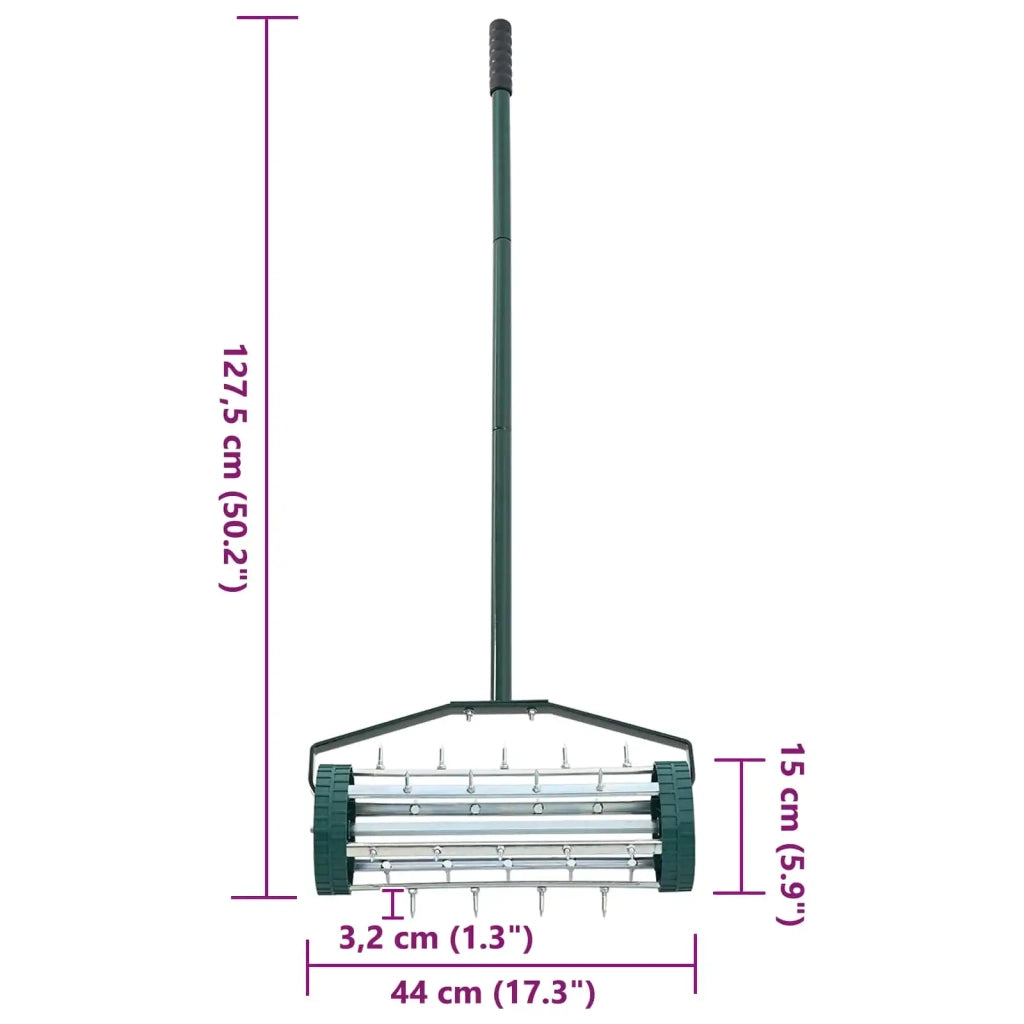 Rullo per Prato da Tirare con Pinze Aeratore Verde Acciaio CFW9323398