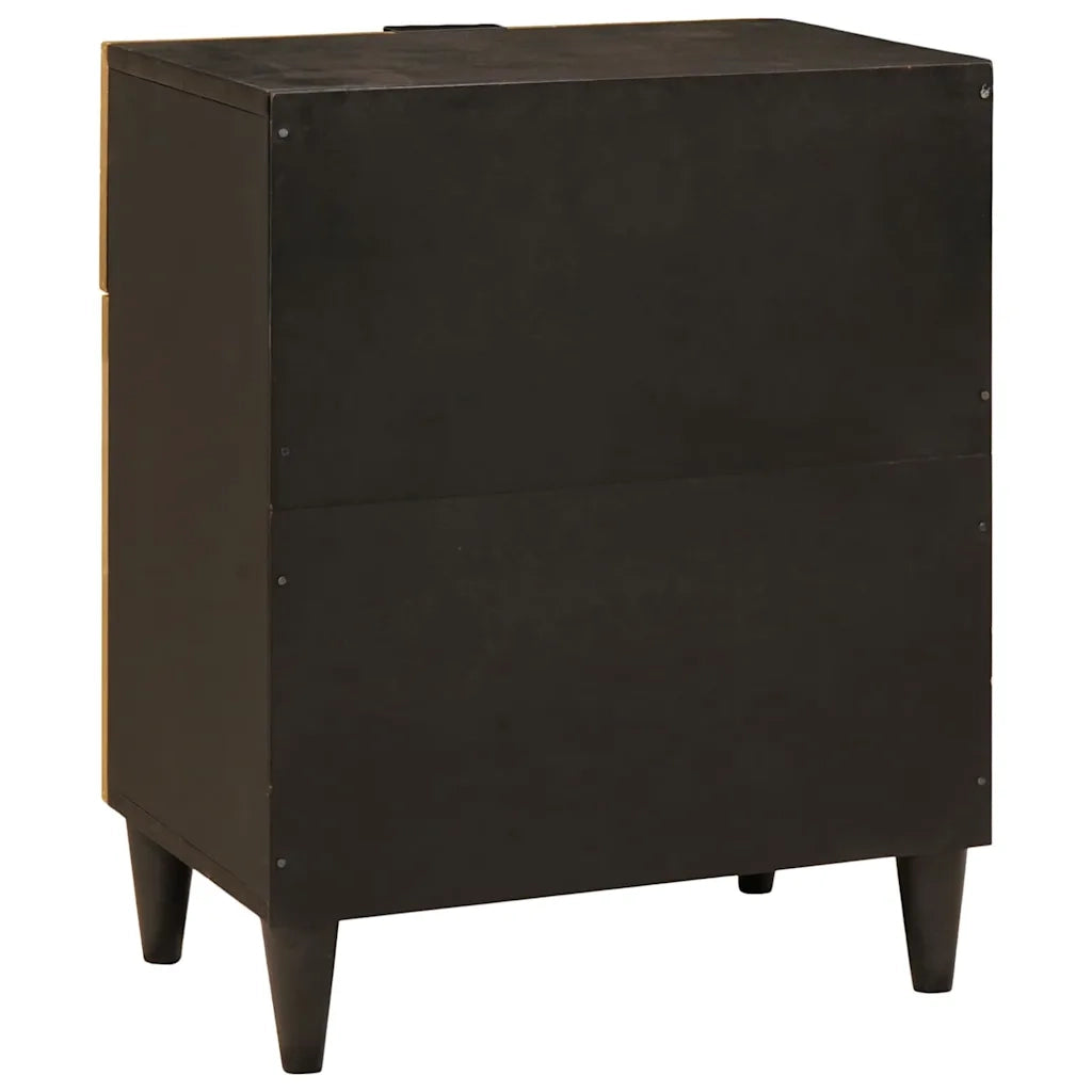 Comodino Nero e Oro 50 x 33 x 60 cm Legno ingegnerizzato 4017839
