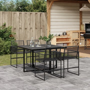 vidaXL Set da Pranzo da Giardino 5 pz Nero in Polyrattan