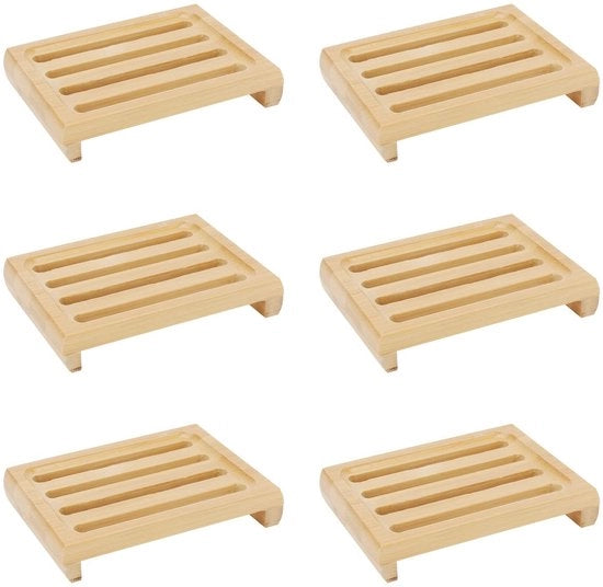 Sostegno per Sapone in Legno di Bambù - Design Minimalista - Compattato - Supporto per Utilizzo a Lungo Termine - Cadeau Elegante - Contenitore per Sapone