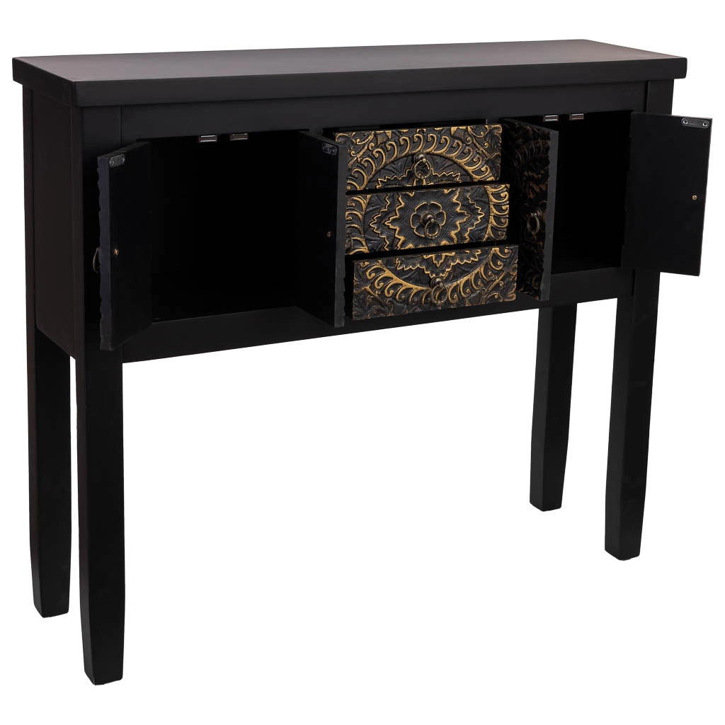 Mobile da ingresso in legno con 3 cassetti e 4 porte 95x26x80
