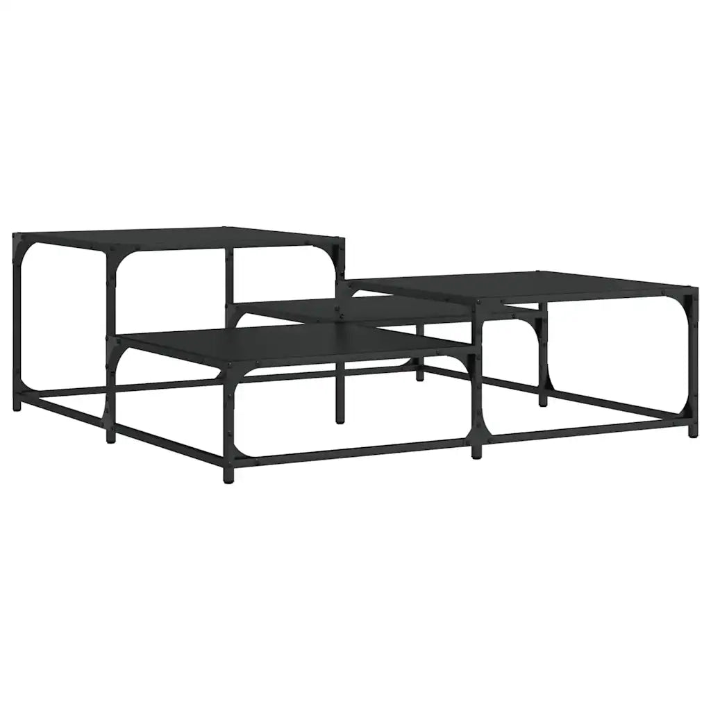 Tavolino da salotto | Tavolino da caff¨¨ | Tavolino da Soggiorno Nero 107x107x40 cm in Legno Multistrato