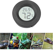 Termometro digitale LCD, igrometro, rilevatore di temperatura e umidità per terrari (nero)