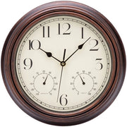 Orologio da Parete con Termometro e Umidimetri Stile Vintage 30 cm Numeri Romani Quarzo Grande Batteria Alimentato Facile da Leggere per Camera Casa Cucina Camera da Letto Ufficio Scuola