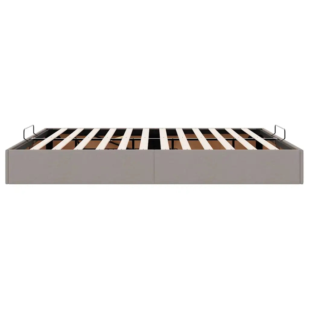 Struttura Letto Pouf senza Materasso Tortora 160x200cm Tessuto 3310893