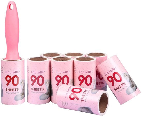 Set di rulli solidi con 9 rulli e 90 viti - Rullo di pulizia per abbigliamento e tappeti