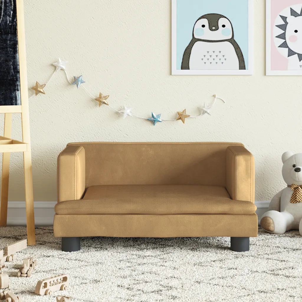 Divano | Divano da soggiorno | Sofa per Bambini Marrone 60x40x30 cm in Velluto