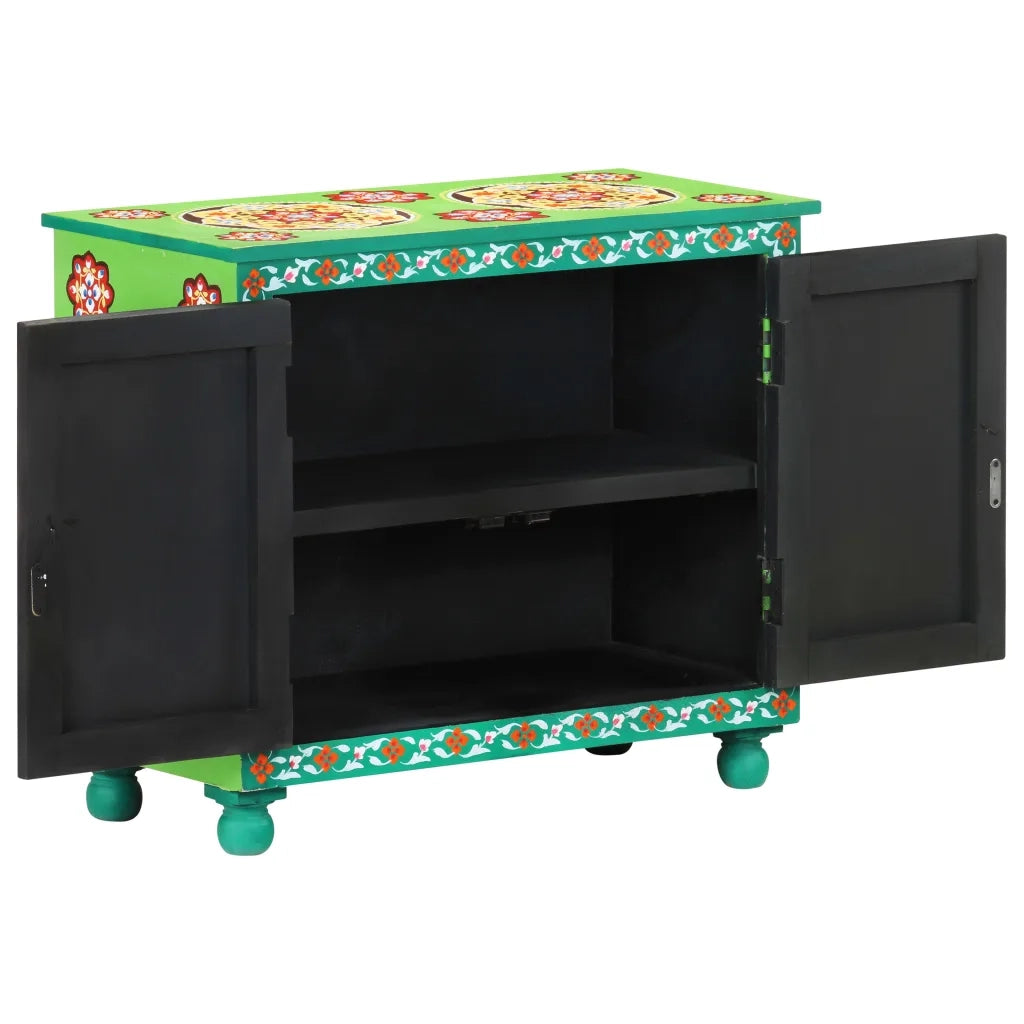 Credenza Dipinta a Mano Multicolore 70x35x60 cm Legno di Mango 321664