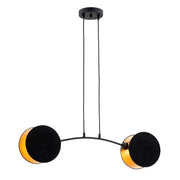 Lampada a sospensione MOTIF in acciaio nero e oro