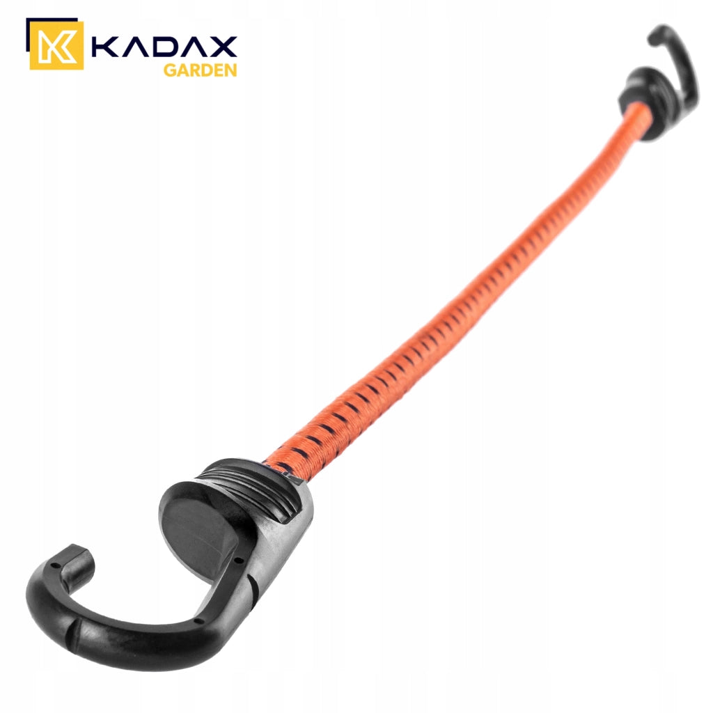 Corda elastica in gomma KADAX con gancio, 48 cm, per il fissaggio di teloni e tenditori per bagagli.