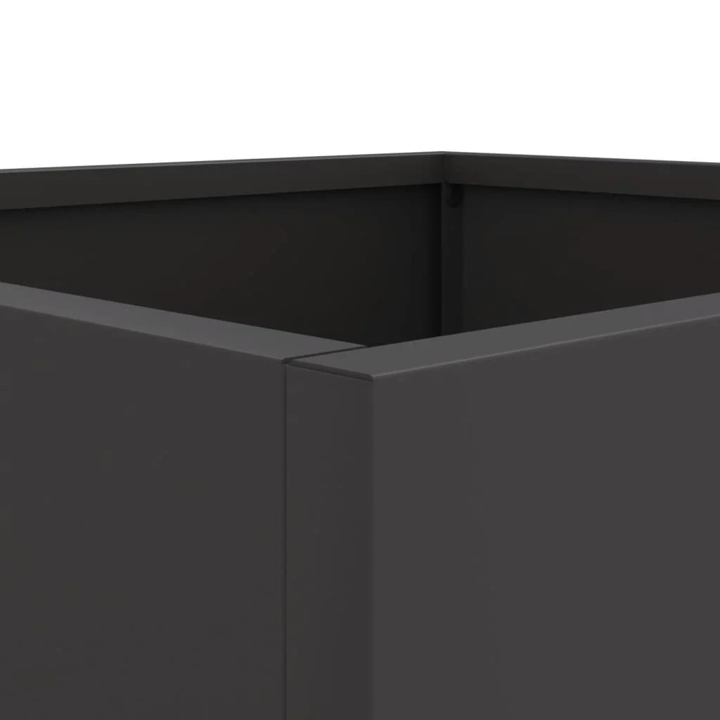 Fioriera rialzata per piante fiori giardino terrazze set da 2 49 x 47 x 46 cm acciaio nero 02_0038986