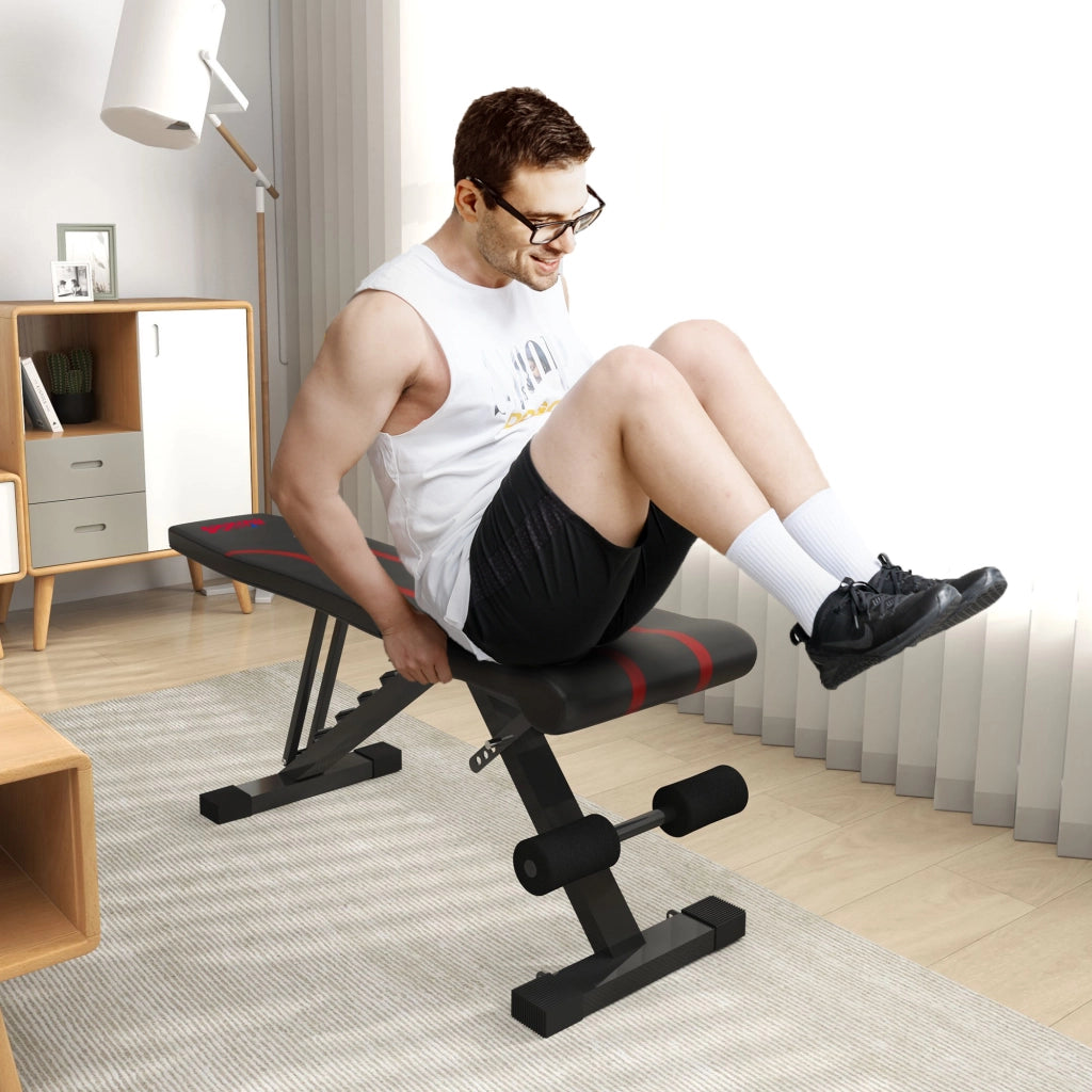Panca Workout Pieghevole ¨C Zephmum ¨C Nero, Imbottita, Metall