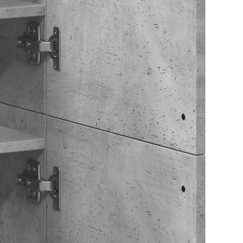 Scarpiera-Scaffale per scarpe Grigio Cemento 80x39x178 cm in Legno Multistrato