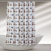 Tenda doccia 240x200cm in poliestere dalla fantasia a cuori con ganci