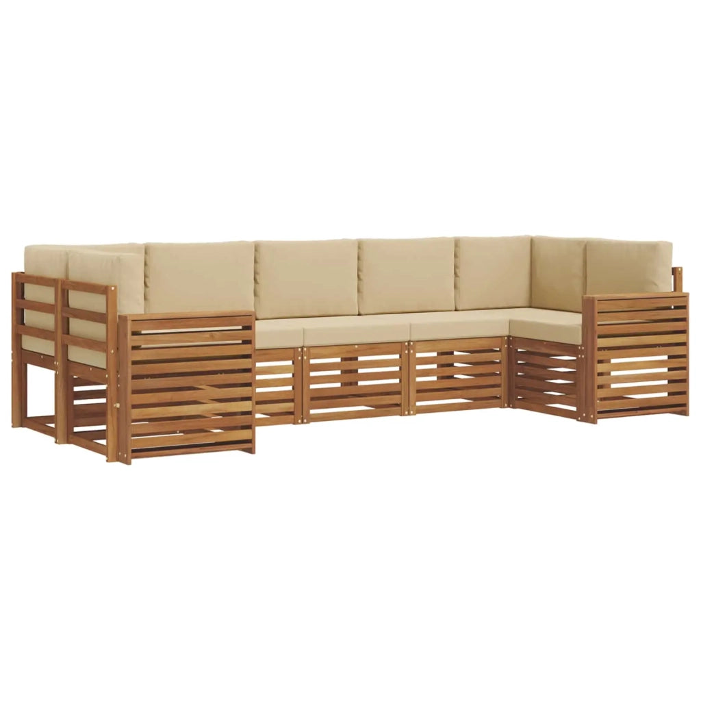 Set divano sezionale con cuscino 7 pcs Naturale e Beige