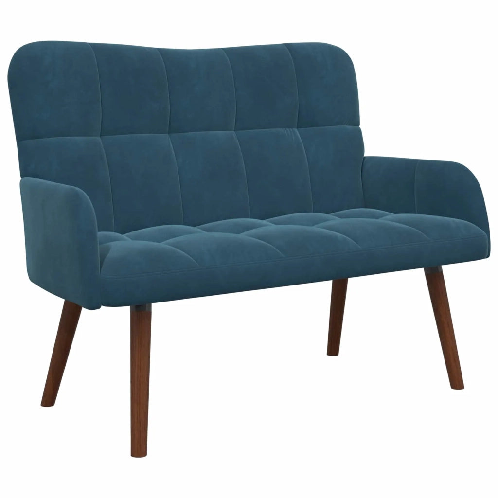 Sofa a Due Posti Blu 115 x 61 x 87 cm Velluto
