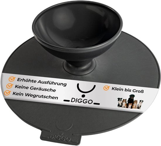 Ciotola alimentare per cani da 900 ml con ciotola elevata, bordatura a bollo, connessione flessibile e fondo antiscivolo - Plastica sicura per alimenti - Nessun schizzo, morso e leccamento - Ideale anche per viaggi (grigio)