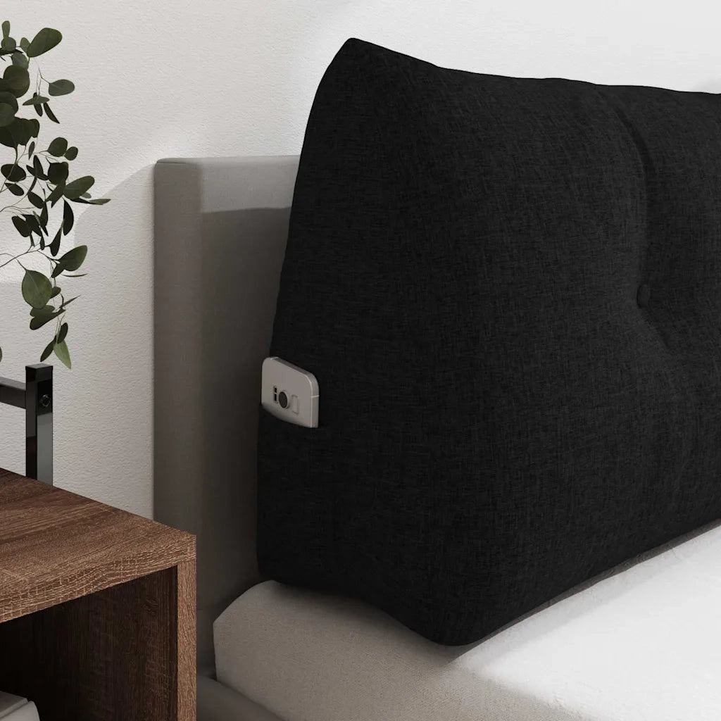 Cuscino per Schiena Nero 100 x 24 x 50 cm Tessuto