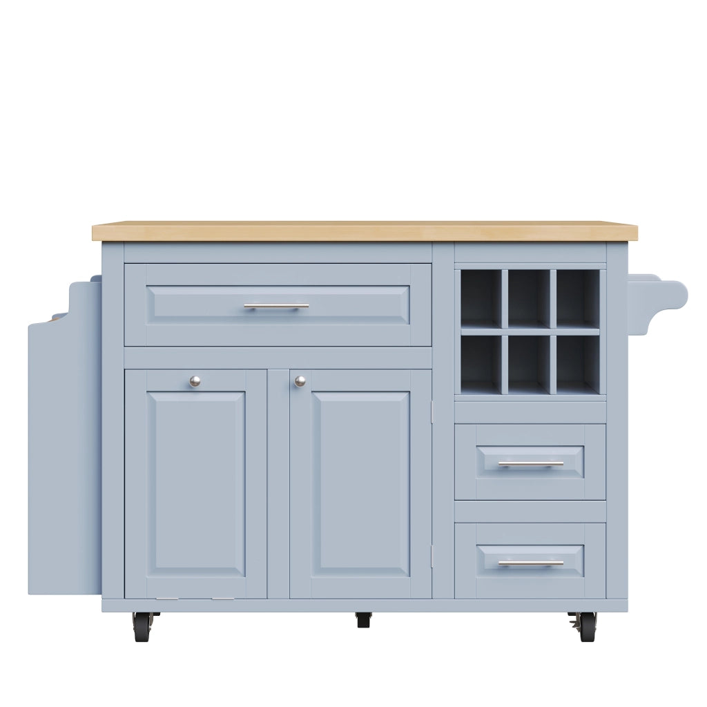 Carrello da cucina con piano ribaltabile; cassetti; ripiani regolabili; portabottiglie ed vano pattumiera