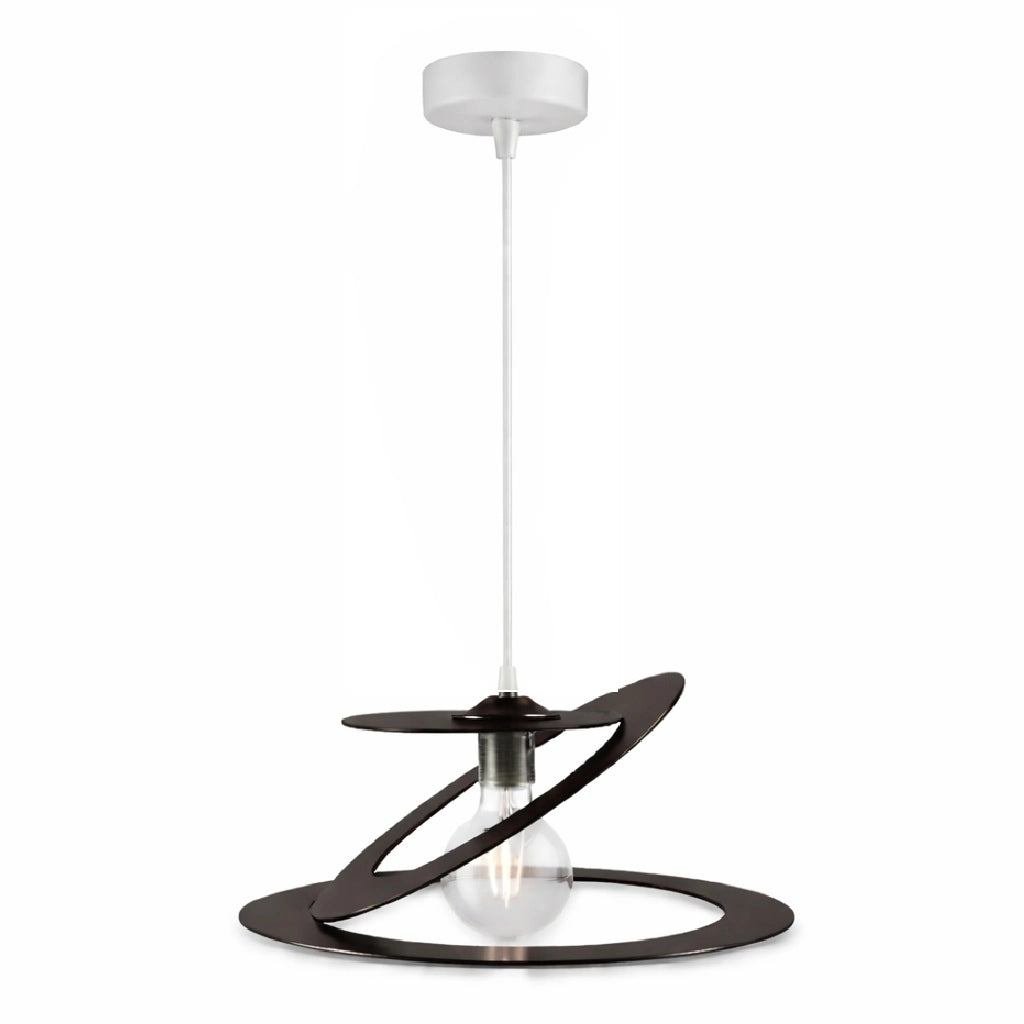 Lampadario Sospensione Metallo Taglio Laser 40 cm 1 luce  E27 Marrone