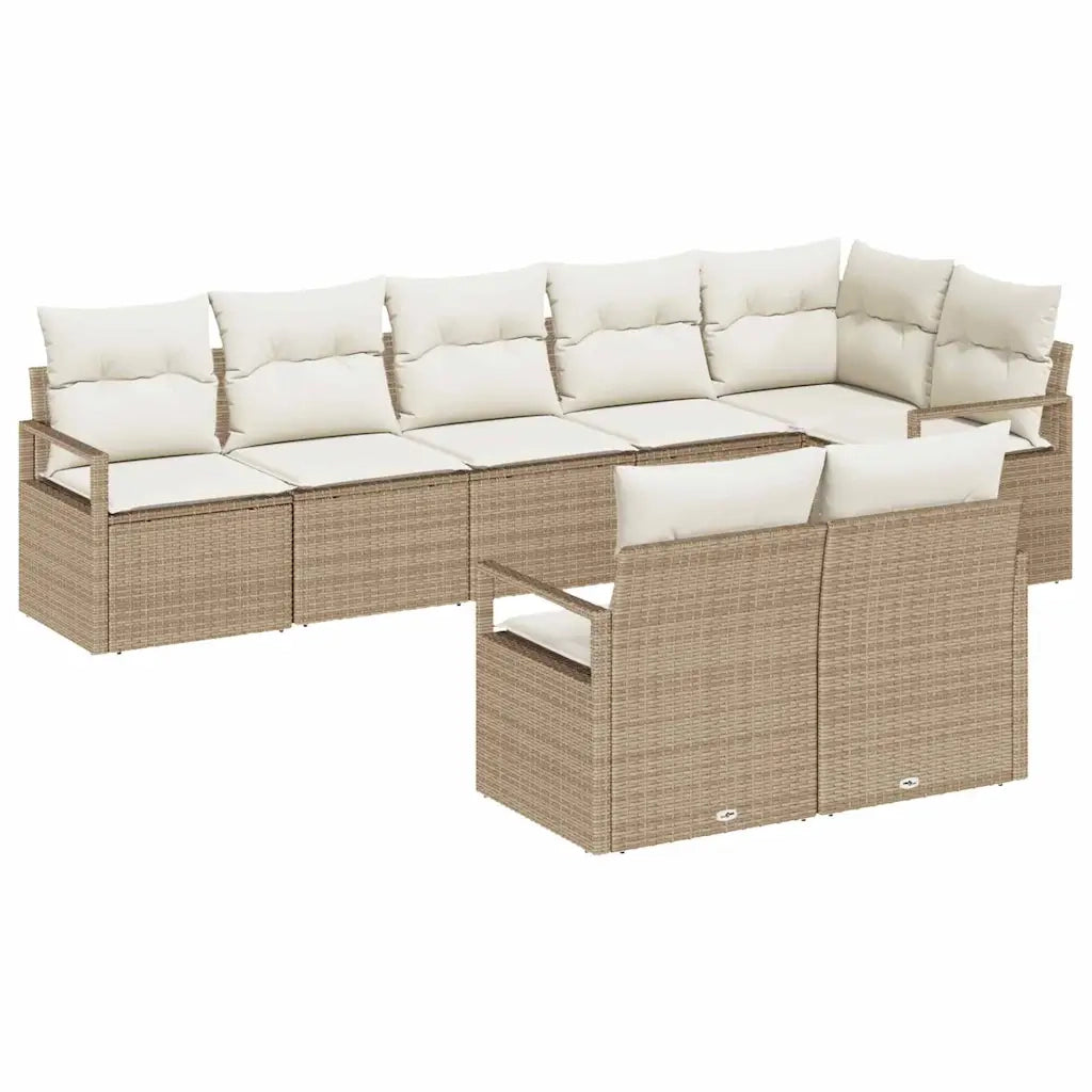 Set di divani 8 pcs Beige polyrattan