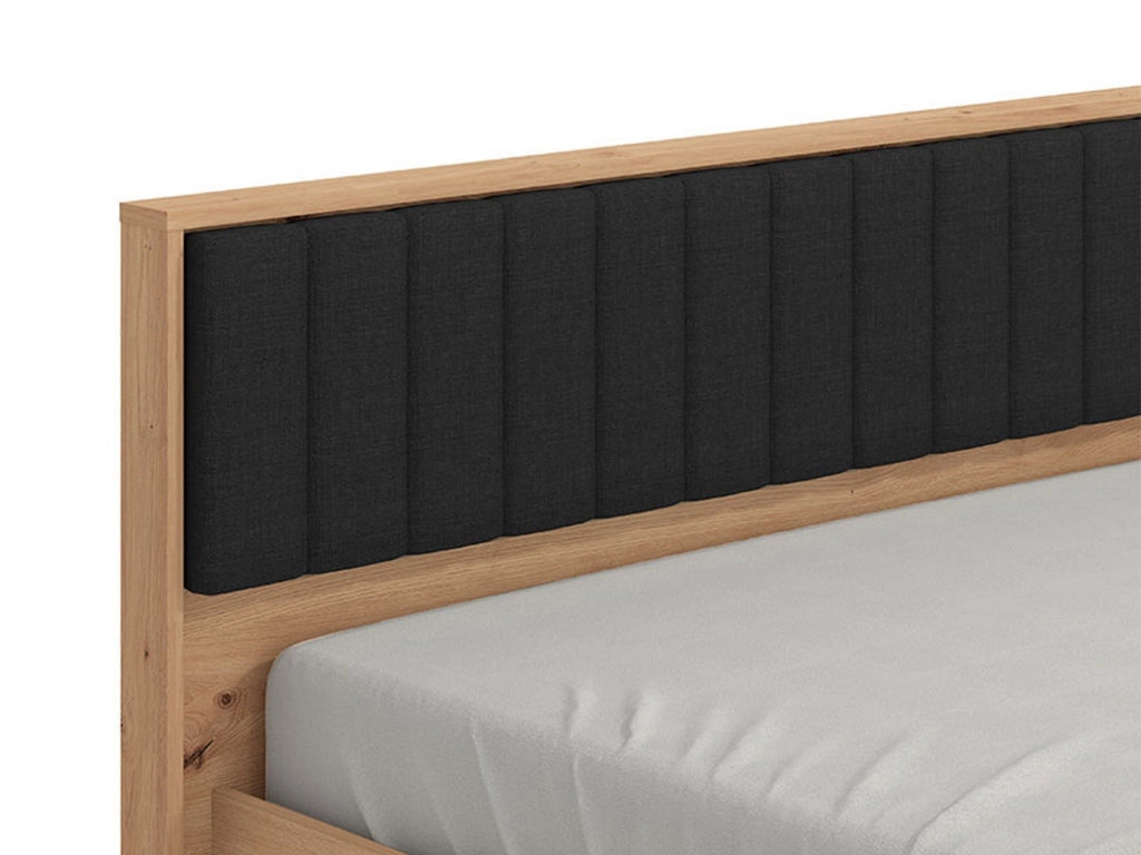 Letto Matrimoniale Grosso, Letto Matrimoniale Dimensione Materasso 160x200 cm, Marrone Rovere Nodi