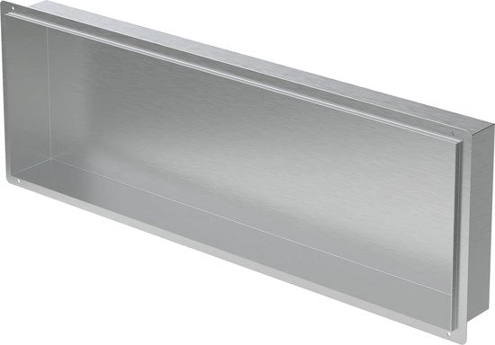 Foglia doccia 90x30 cm in alluminio inossidabile in cornice da parete Foglia doccia LuxeBad