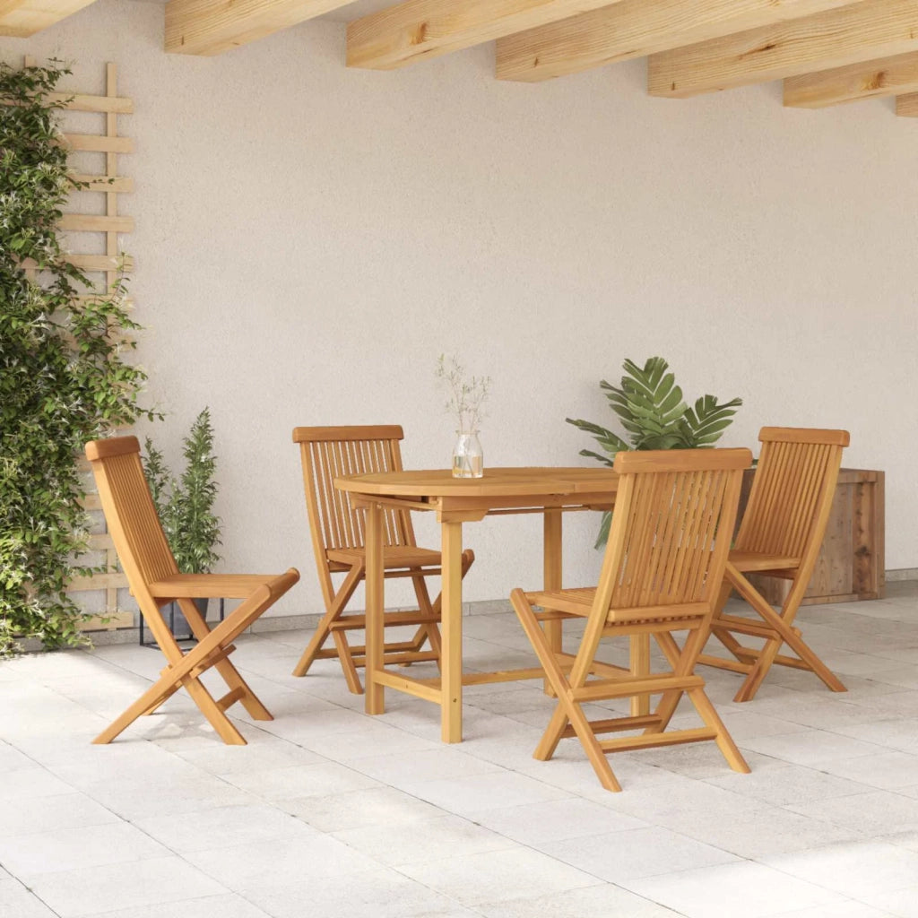Set da Pranzo per Giardino 5 pcs Marrone Legno di teak solido 3157128