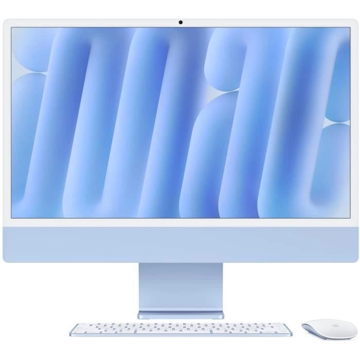 Apple iMac 24 schermo retina da 4,5K SSD da 256 GB 16 GB di RAM Chip M4 CPU a 10 core GPU a 10 core Blu (2024)
