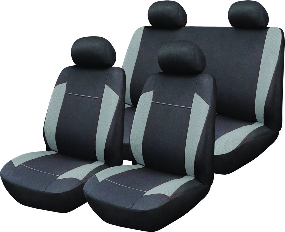 Alpha Set Completo Coprisedili auto universale grigio-nero