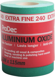 Panno abrasivo 10 m rotolo 240 giri Extra Fine ossido di alluminio per legno, vernice, gesso e metallo - Per schiaccia macchina e a mano