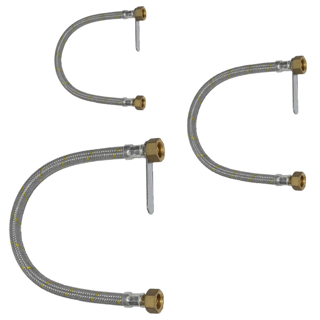Tubo Flessibile acciaio inox centralina e mini centralina gas + misure FF 1/2" 100 cm