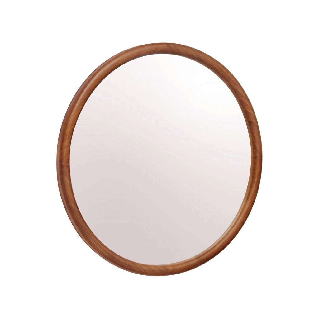 Specchio rotondo in legno di pino, 60cm, marrone