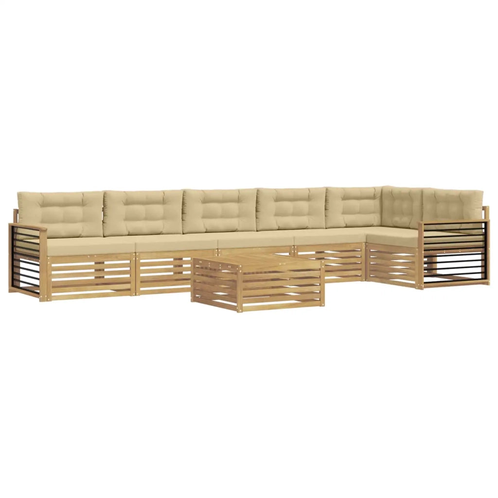 Set di divani da esterno 7 pz Bianco e Beige 3390618