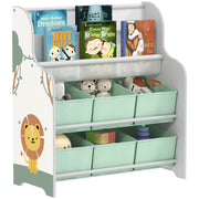 Scaffale portagiochi bambini ¨C Xylo ¨C 6 cassetti tessuto verde 63x30x71cm