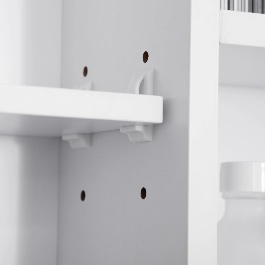 Pensile da Bagno con Anta a Specchio 100x15x70 cm in MDF Bianca