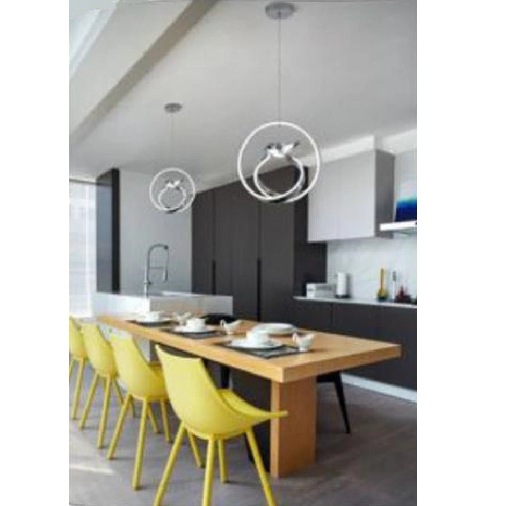 Trade Shop - Lampadario 53w Led Moderno Lampada A Sospensione Con Uccello Luminoso 6500k A51 -